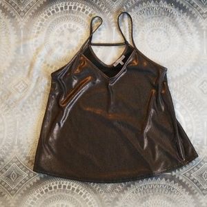 Black gold dressy tank